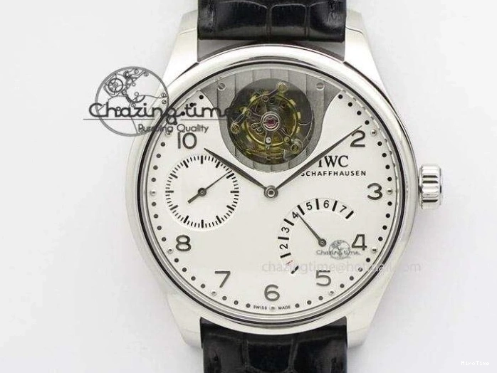 MIROTIME 0318 Portuguese Real PR Real Annual Calendar RG IW503504 YLF 1:1 Best Edition White Dial On Leather Strap A TimelessDesign 7242